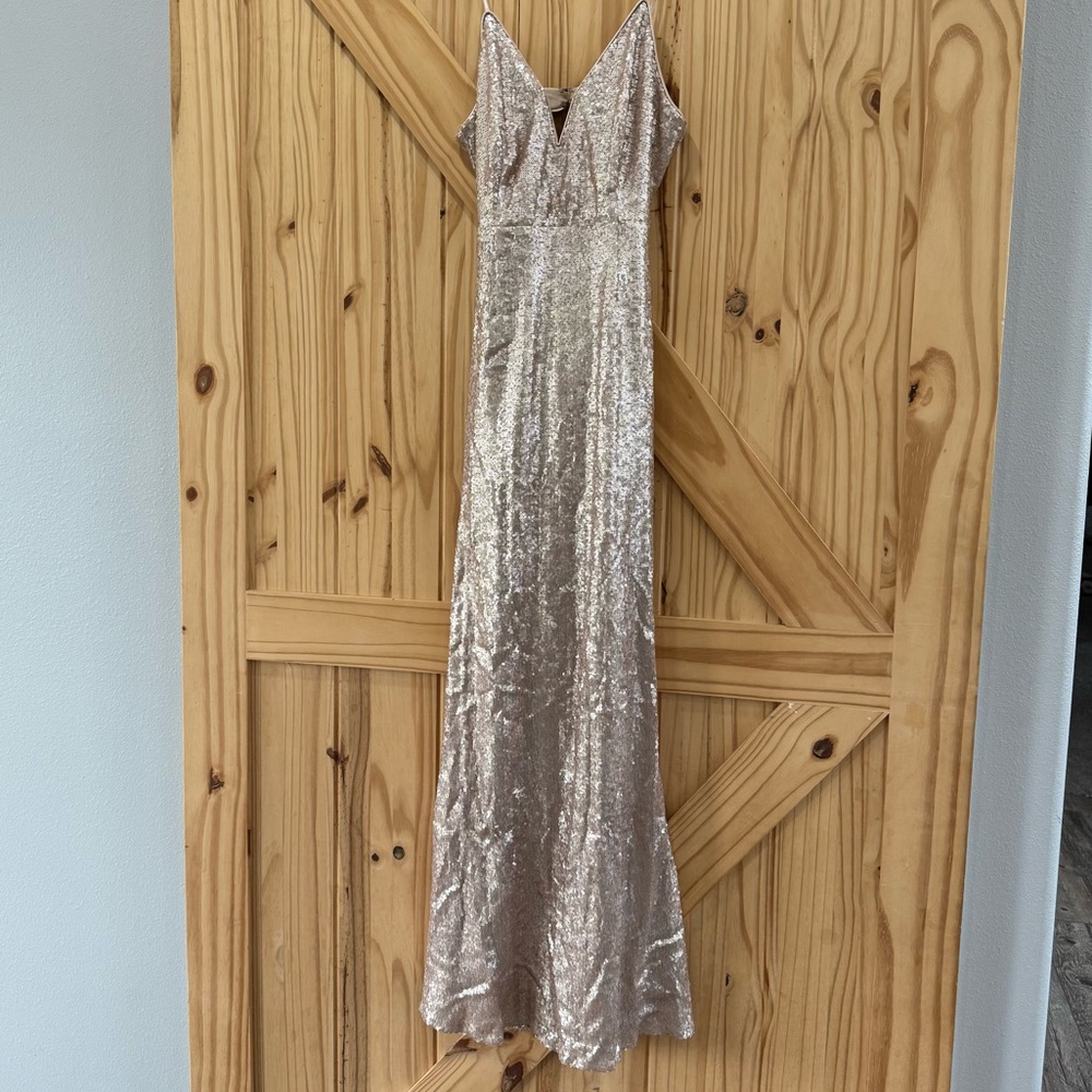 Lulu's Shimmering rose gold Sequin Dress s